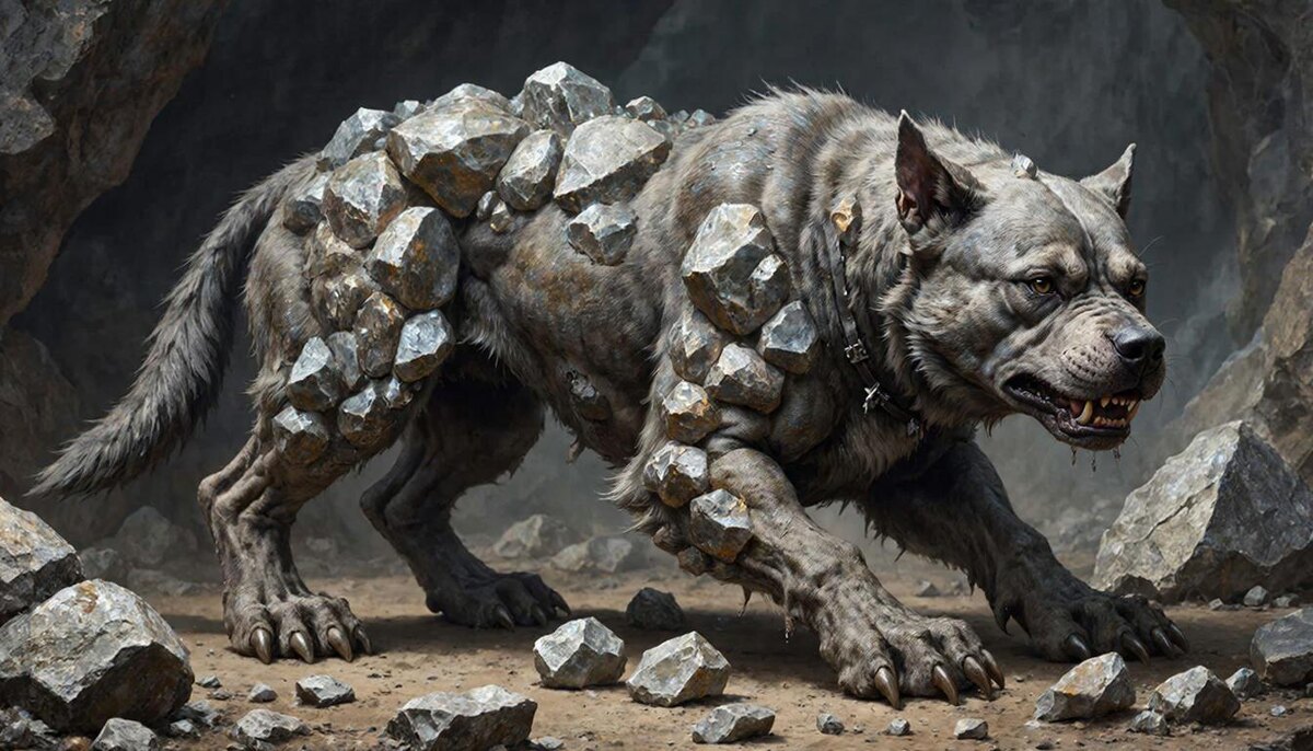 Камнегрызы Вертонии. Его шкура - каменная броня. Размером с медведя и весом в несколько тонн.