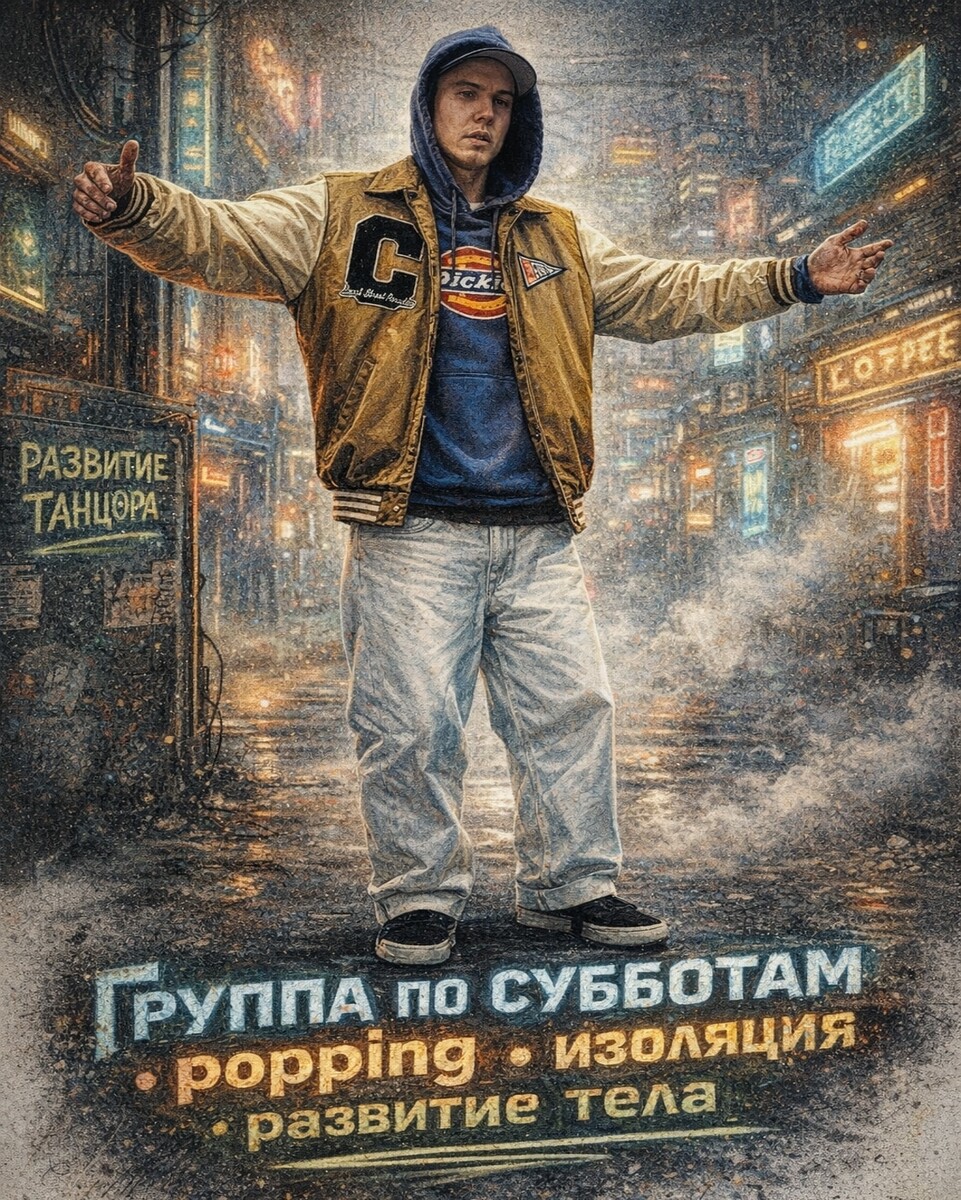 Юрий Наизнанку, уличный танец popping, waving, развитие танцора