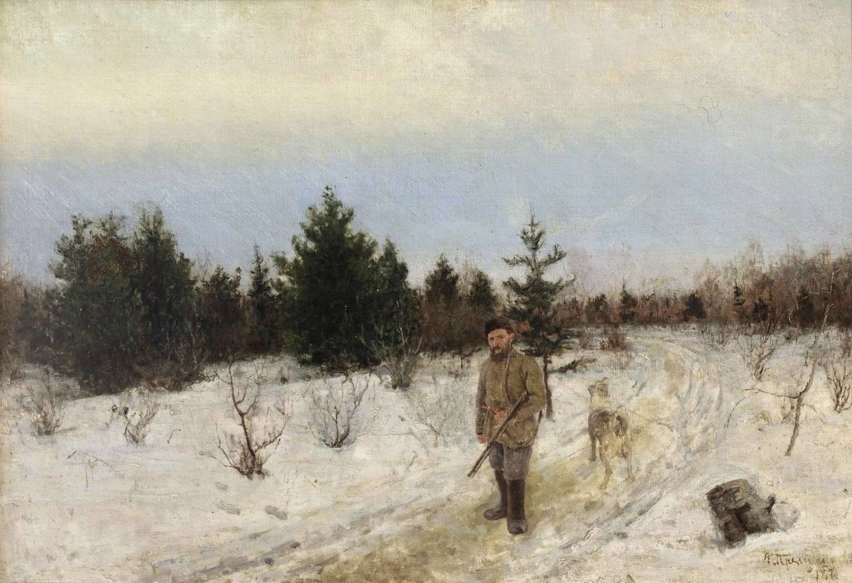 Художник В.Г. Перов на охоте, Илларион Пряшников