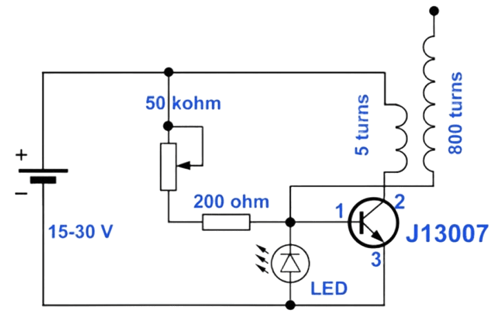 Схема качера бровина. Взял на сайте https://radioskot.ru/calc/kalkulyator-kachera-brovina-katushki-tesla