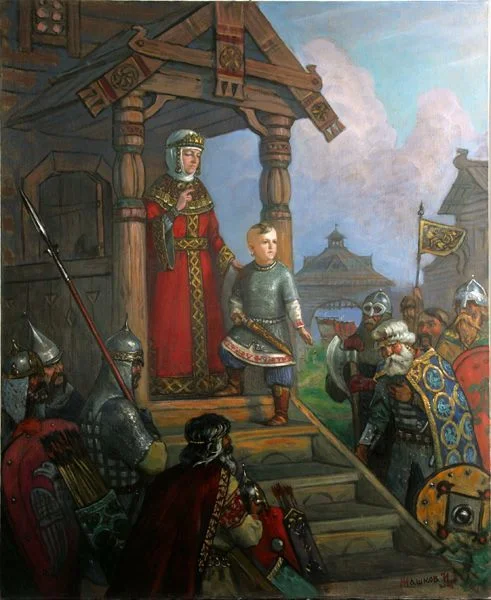 Княгиня Ольга с малолетним сыном Святославом