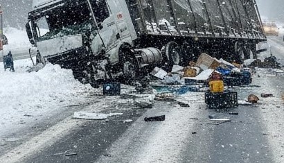 Фото: нейросеть. В Югре из-за аварий на дорогах пострадали люди.