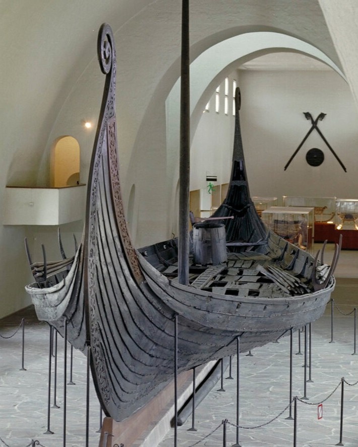 Осебергская ладья в Музее кораблей викингов (Осло)