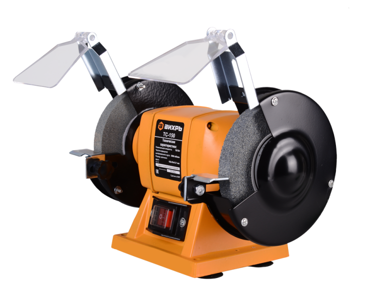 Точильный станок Вихрь ТС-150: 150 Вт, 2950 об/мин, круг - 125х16 мм, 4.4 кг