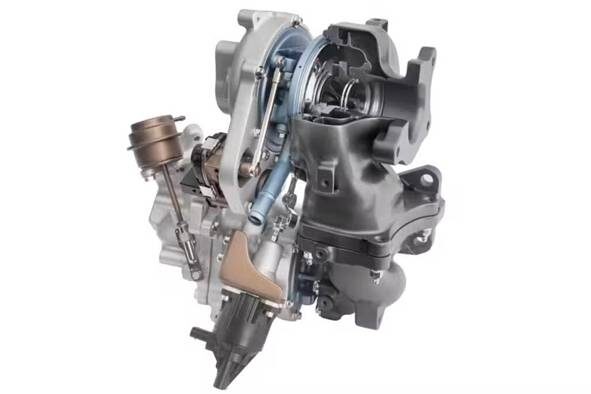 Двухступенчатый турбокомпрессоро последовательного действия для дизельных двигателей.
 