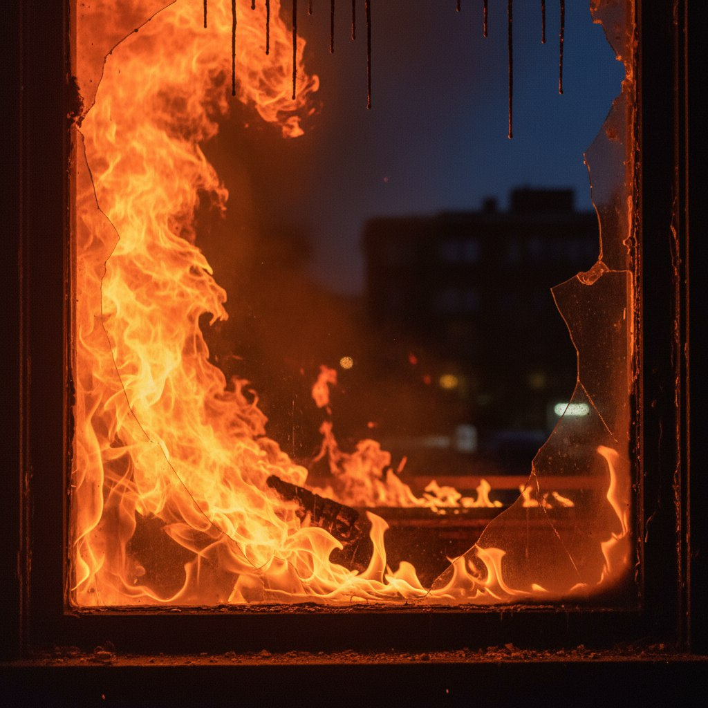 Фото: нейросеть. Огонь мгновенно разгорелся, лишив людей возможности спастись.