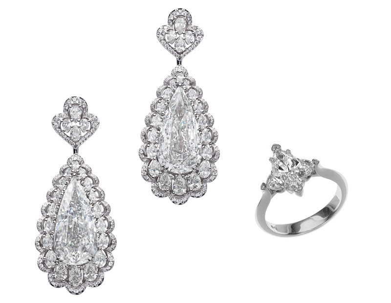 Серьги из белого золота с бриллиантами (23.87 к), кольцо из белого золота с бриллиантами (2.55 к), все Chopard Haute Joaillerie