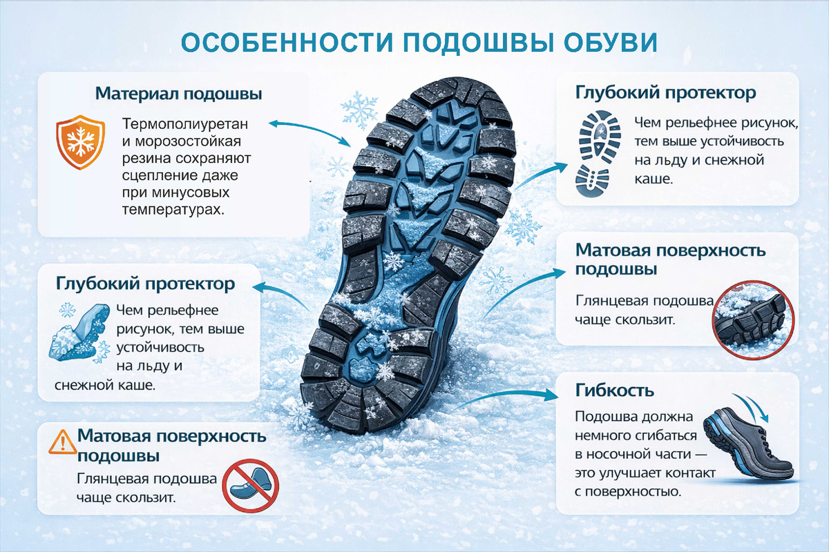 Особенности правильно подобранной зимней обуви для безопасности