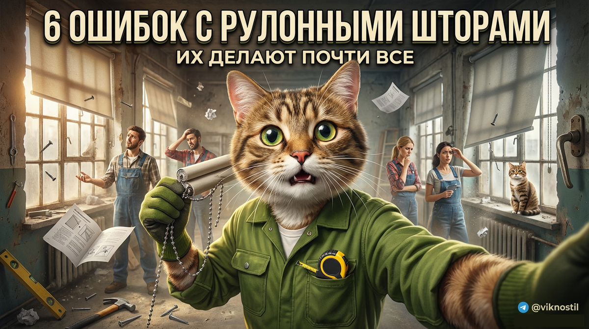 6 ошибок при установке рулонных штор, которые совершают почти все