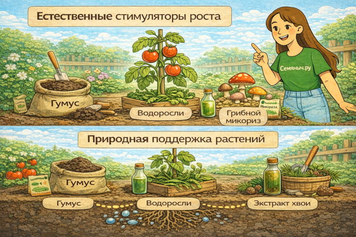 Естественные стимуляторы роста помогают растениям развиваться здоровыми и сильными вместе с Семяныч.ру