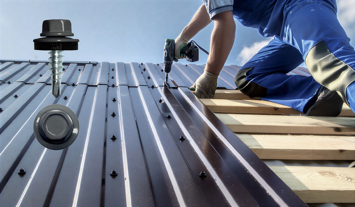 Саморез кровельный RAL 7024