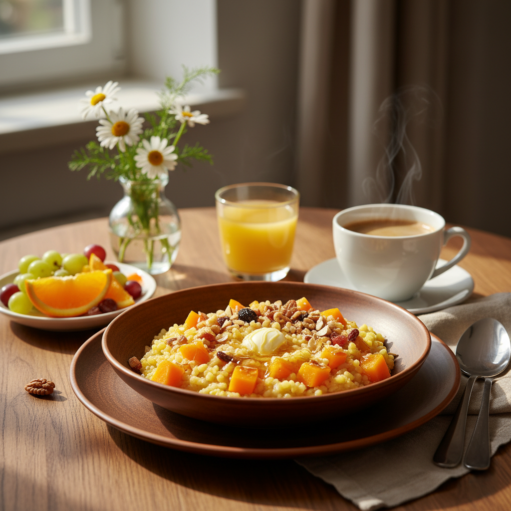 Пшенная каша с тыквой на молоке