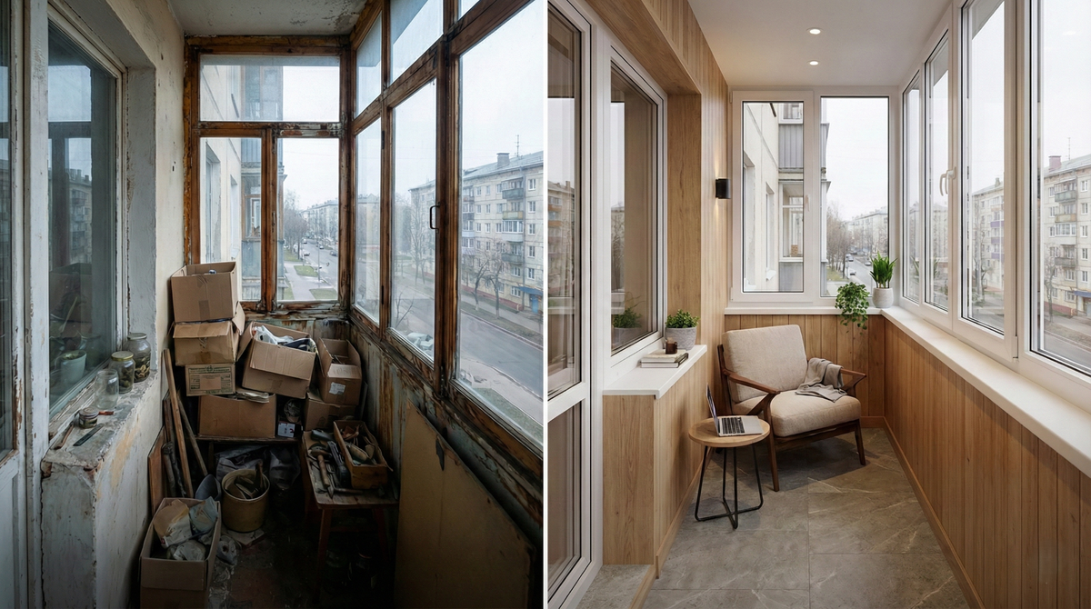 Как утепление и тёплое остекление превращают балкон из кладовки в актив