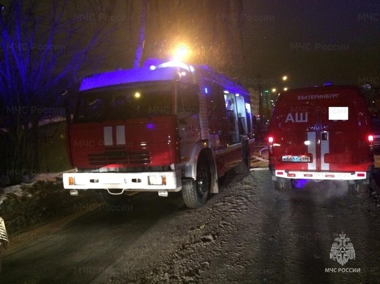     Тушение пожара в Нижней Салде. Фото: 66.mchs.gov.ru.