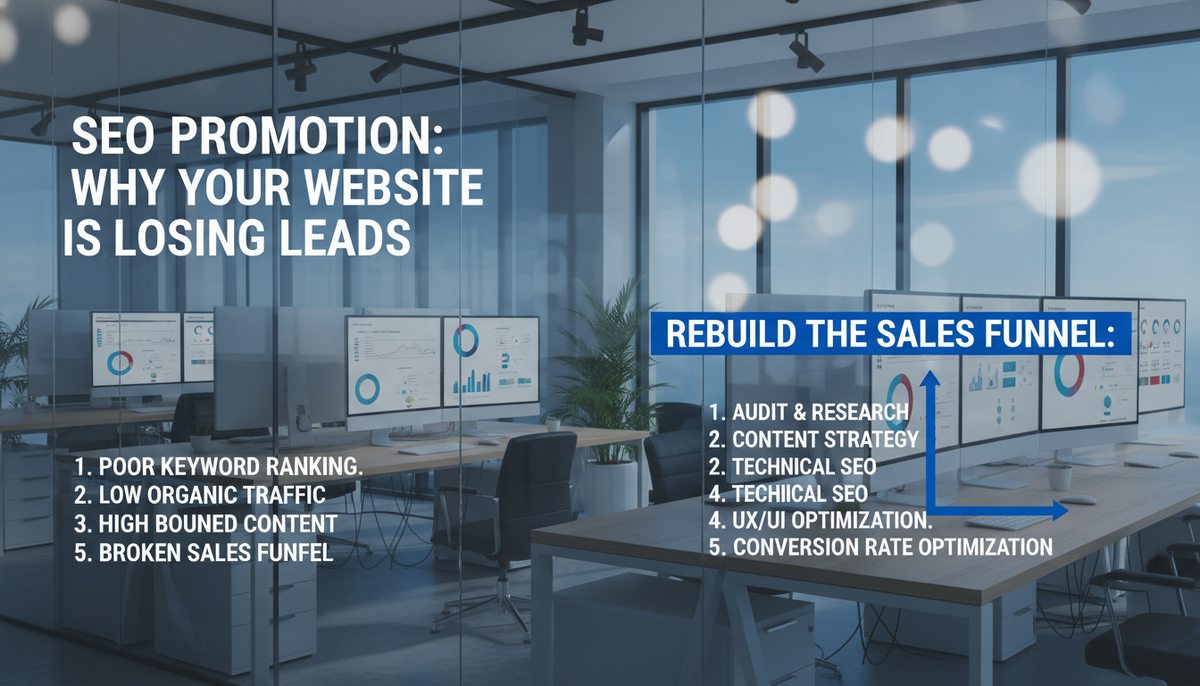 seo продвижение: почему сайт теряет заявки и как перестроить воронку продаж