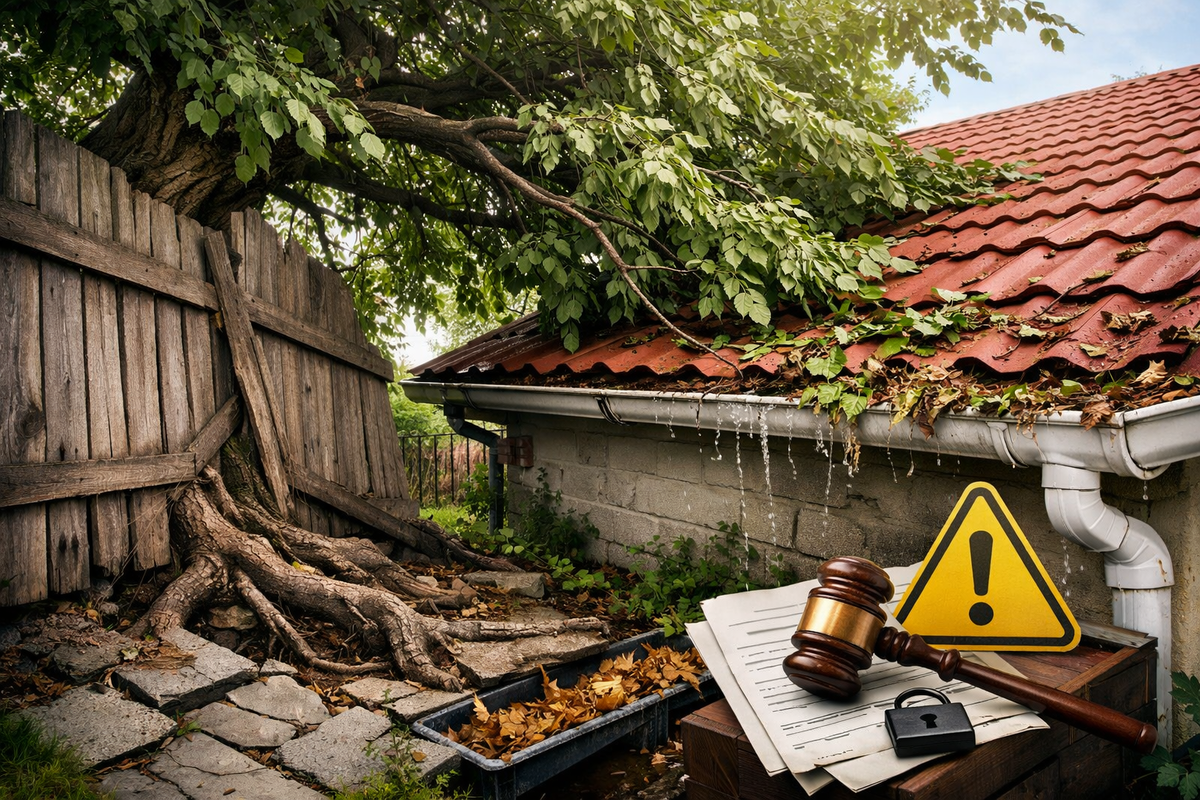 Заросшее дерево нарушает границы участка