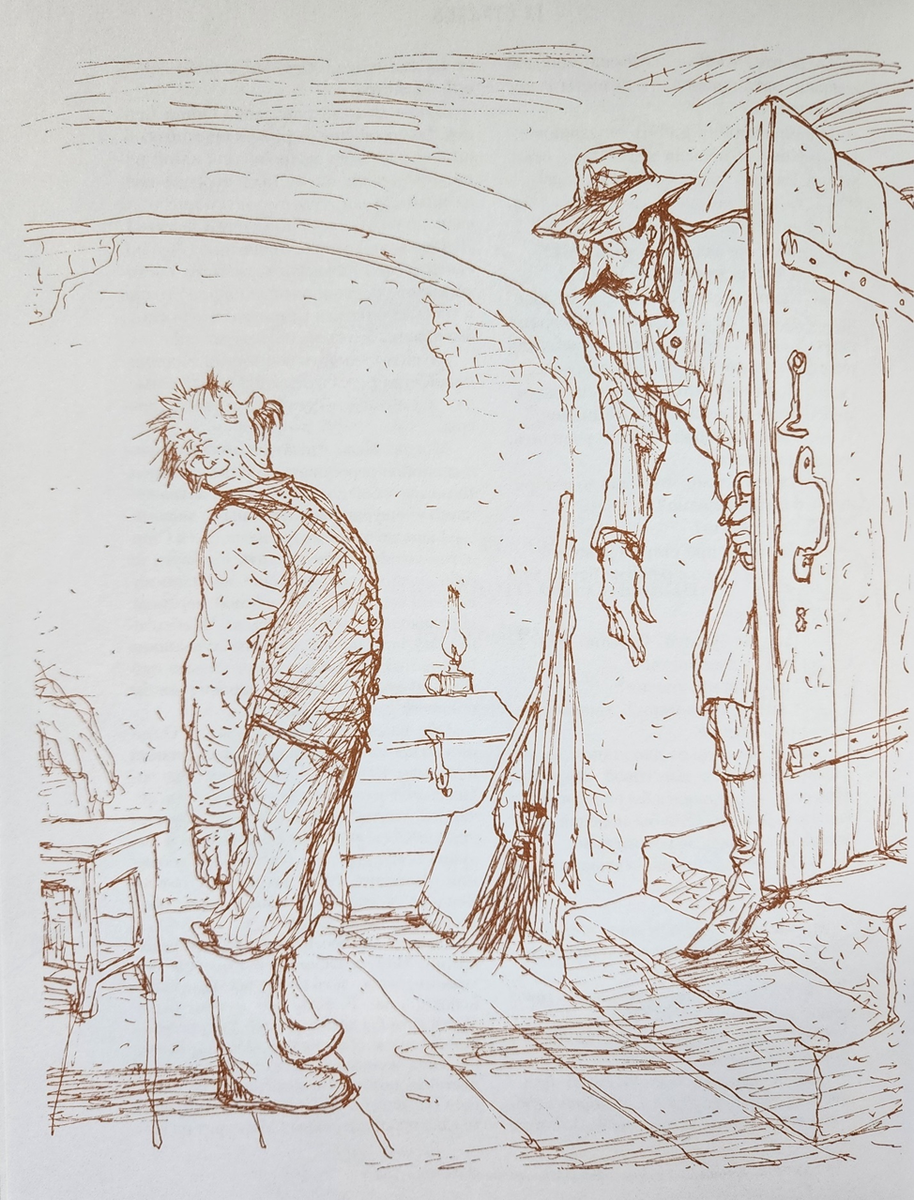 Рис.2. Дворник Тихон и "барин из Парижа" . 12 стульев (12, с.34).