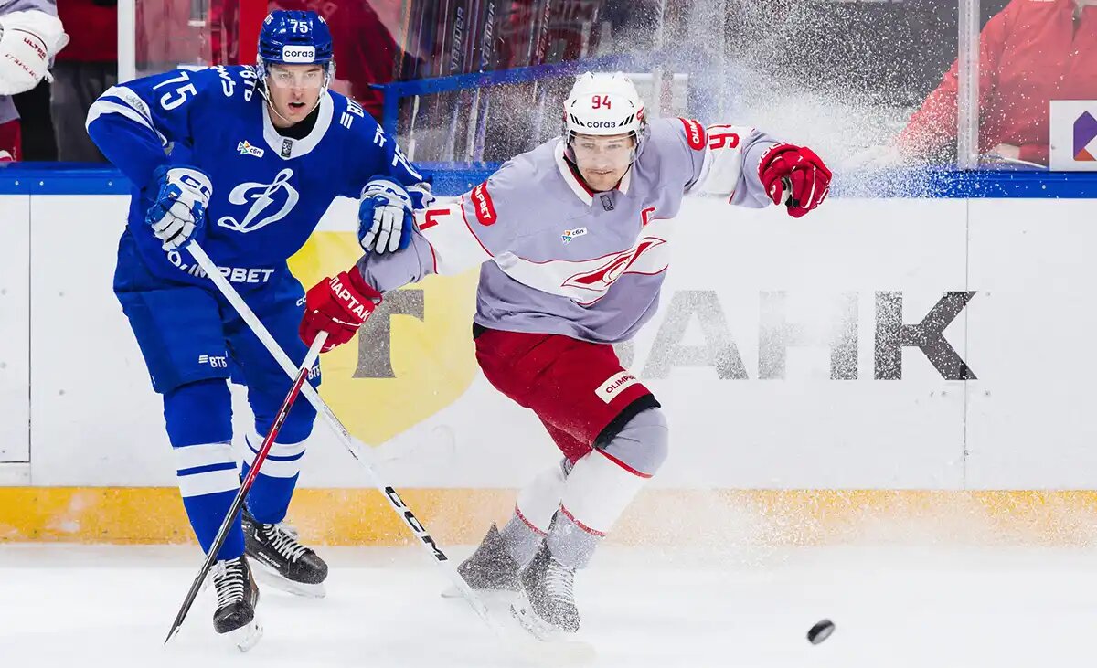    ХК Спартак в матче КХЛ Фото: соцсети ХК "Динамо"