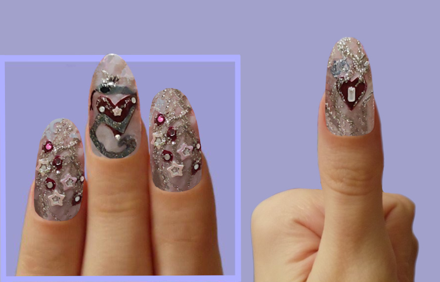 Коллаж. Ногтевой дизайн Зимние Звёзды, Снежная Королева и Ice 