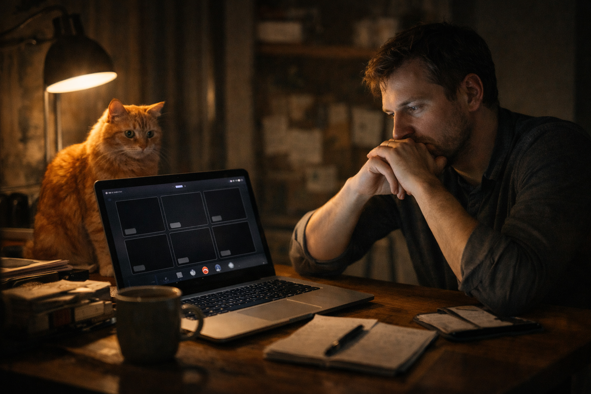 Созвон окончен, я сижу задумчиво со своей кошкой