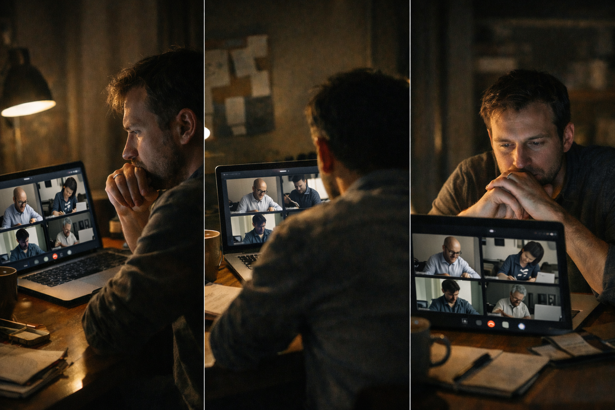 Вечерний видеозвонок с коллегами