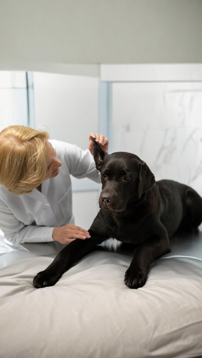    Перед чисткой нужно осмотреть уши собаке и убедиться, что их действительно нужно почистить