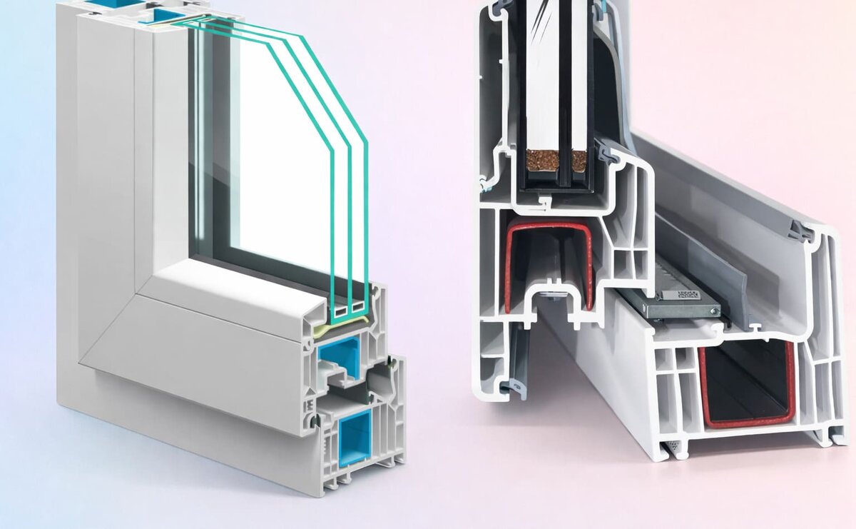 Сравнение профилей окон: пластикового и металлопластикового