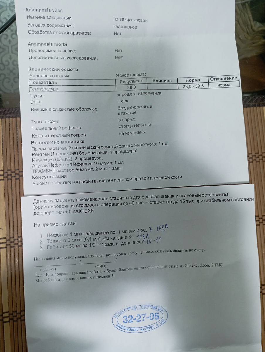 Это выписка из первой клиники 