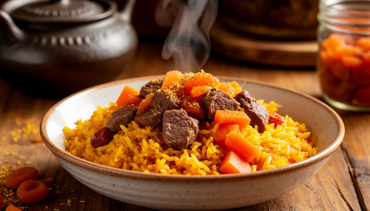 🥘 Плов с бараниной по-фергански: не «жирный», а с курагой и морковью — из записей колхозной столовой (1968 г.)  