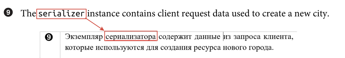 ... в книге слово serializer было выделено моноширинным шрифтом, а в русском переводе — нет... 