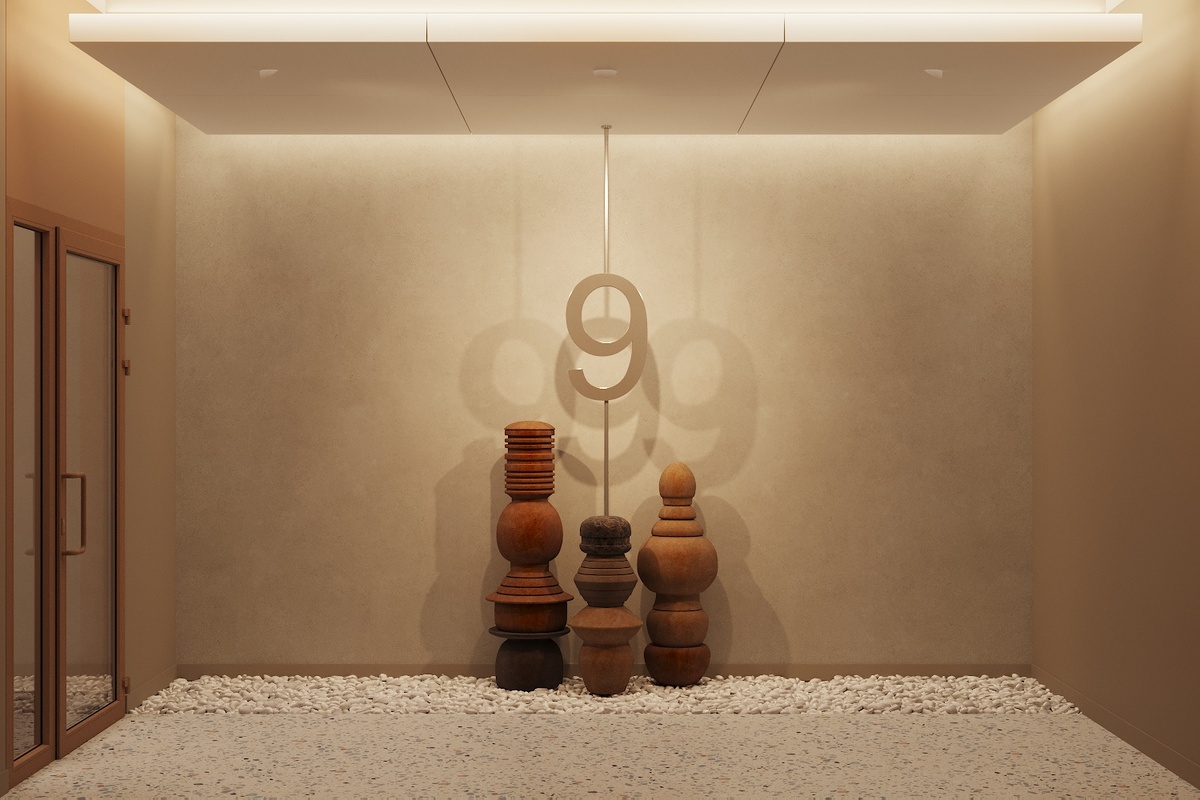 Лифтовой холл в отеле Эндемик