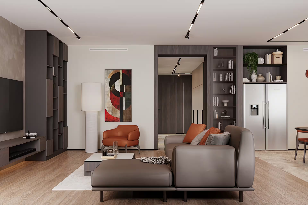 Коричневый интерьер квартиры