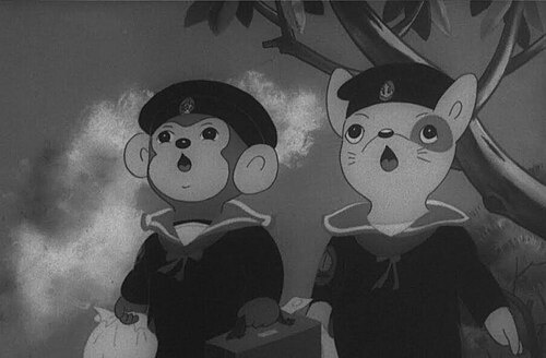 Кадр из «Божественные моряки Момотаро» (1945).
