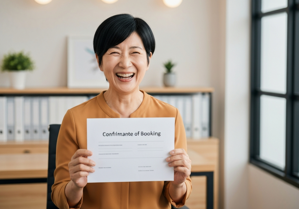 Счастливый клиент с подтверждением