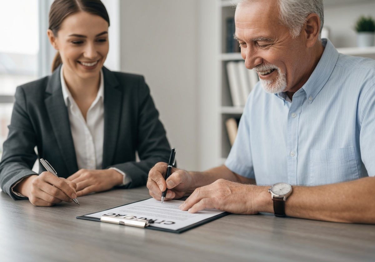 Клиент подписывает договор аренды автомобиля