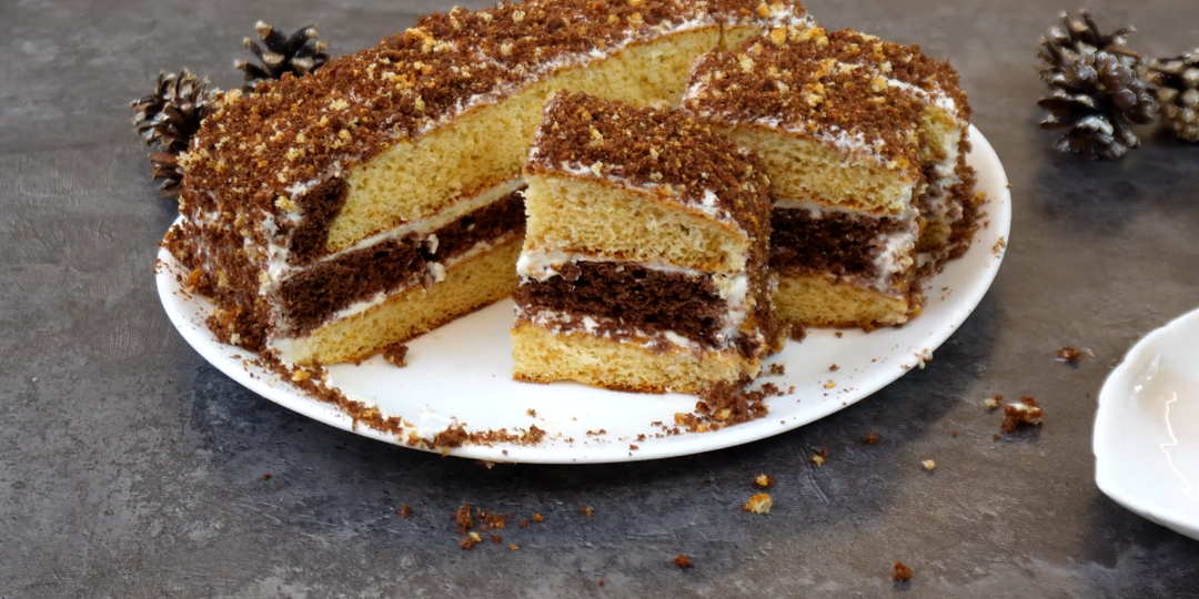 Торт "Мгновенный" за 20 минут с ВЫПЕЧКОЙ! Ещё один быстрый рецепт в вашу копилку✍