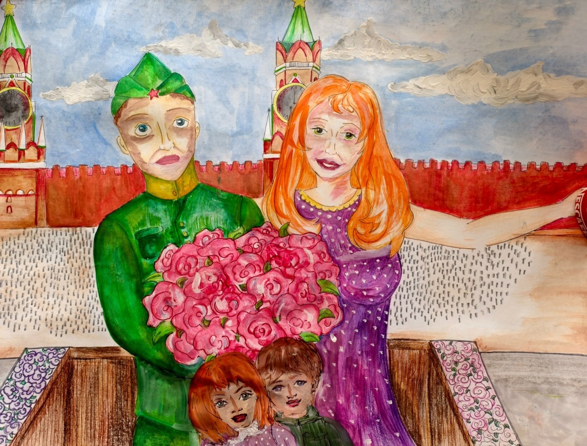 Сайтакова Амира, 13 лет, «День Победы», ОГБОУ «Школа-интернат N26 для слепых и слабовидящих детей”, г. Рязань. Из архива автора.