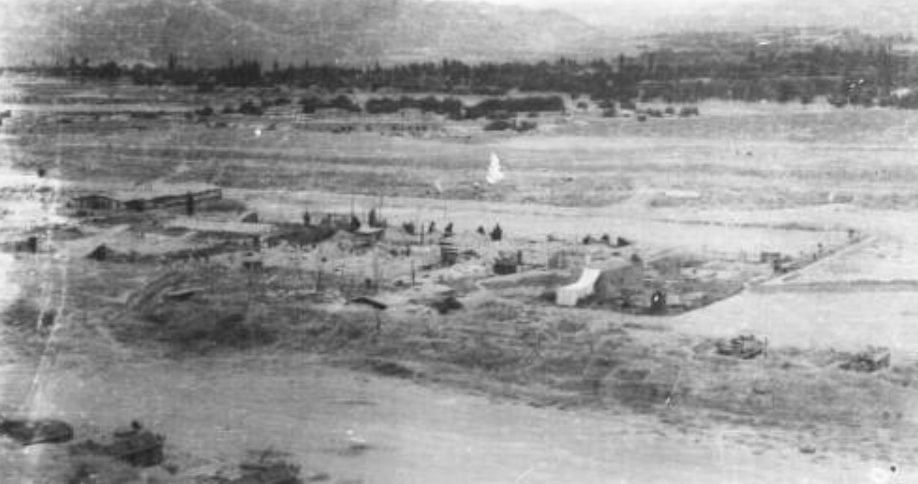 Общий вид базы советской пограничной мотоманевренной группы в ДРА