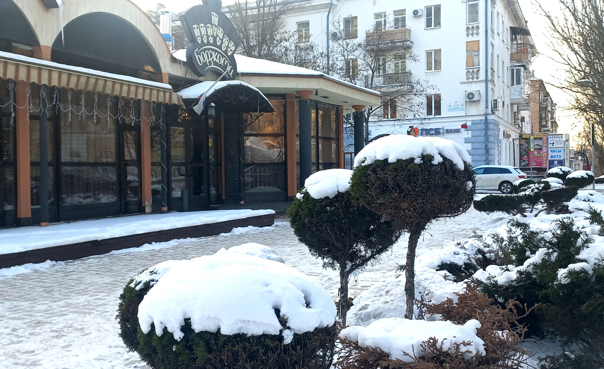 Снежный бульвар Пушкина. Донецк. Январь 2026