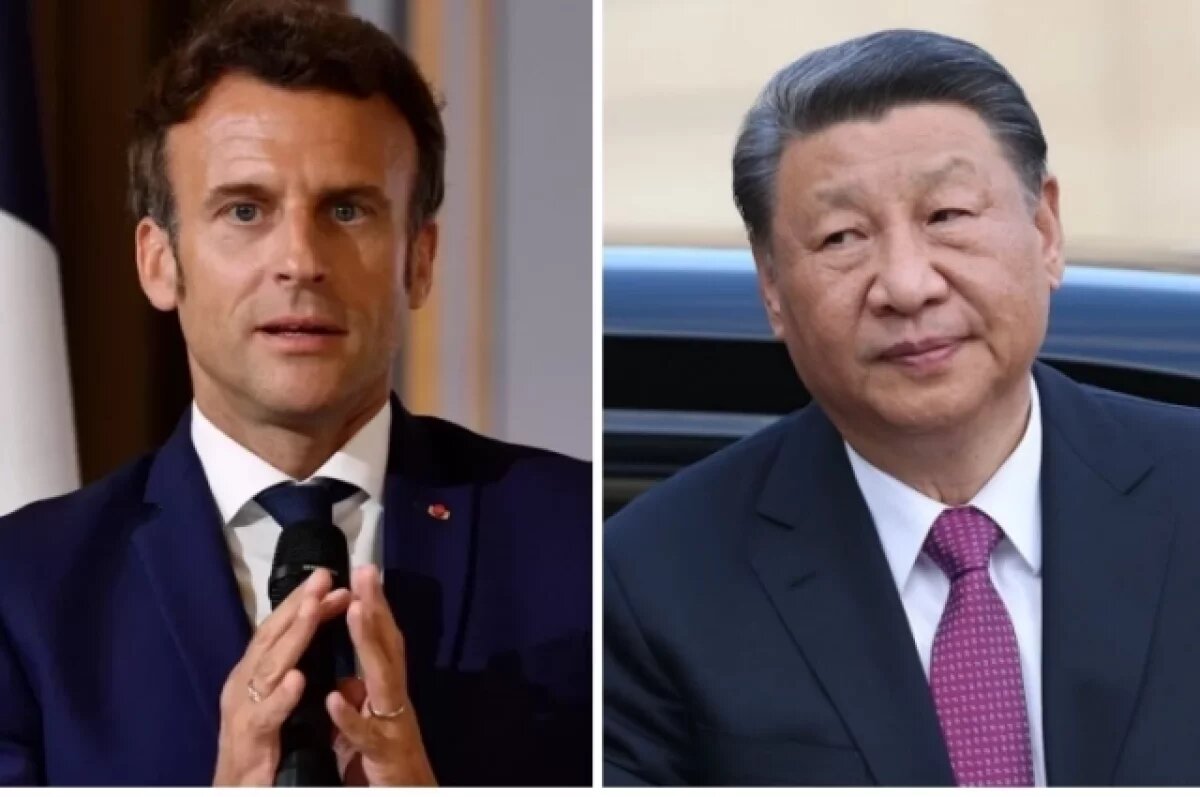    Эммануэль Макрон, Си Цзиньпин.