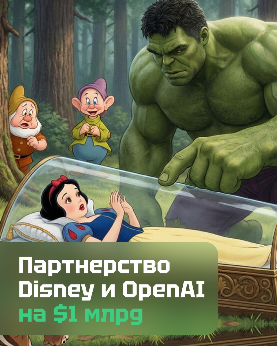 Walt Disney Company и OpenAI заключили историческое трехлетнее соглашение!

В рамках партнерства Disney предоставляет OpenAI лицензию на использование культовых персонажей для генеративного контента на платформах Sora и ChatGPT Images.

🔥 Теперь пользователи смогут создавать короткие видео и изображения с героями Disney, Marvel, Pixar и «Звездных войн». В библиотеке Sora доступны более 200 персонажей, костюмов, транспортных средств и декораций. 

Среди них: Микки и Минни Маус, Ариэль, персонажи «Холодного сердца», «Истории игрушек», вселенной Star Wars, а также герои Marvel – Железный человек, Капитан Америка, Черная Пантера и другие.

Это сотрудничество открывает новый этап развития генеративного контента и показывает, как крупные медиа-бренды интегрируются с AI-технологиями.

→ Еще больше актуальных новостей и инсайтов из мира 3D, графики и технологий в нашем Telegram-канале: https://t.me/playestate_academy

