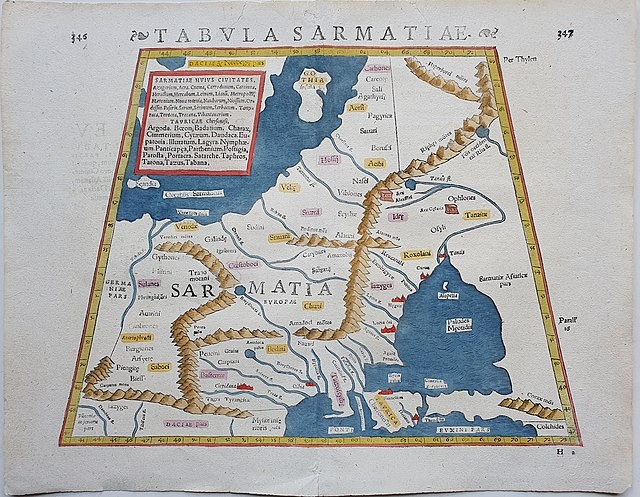 Восточная Европа. Карта Себастьяна Мюнстера, около 1571 г. Фото является общественным достоянием.