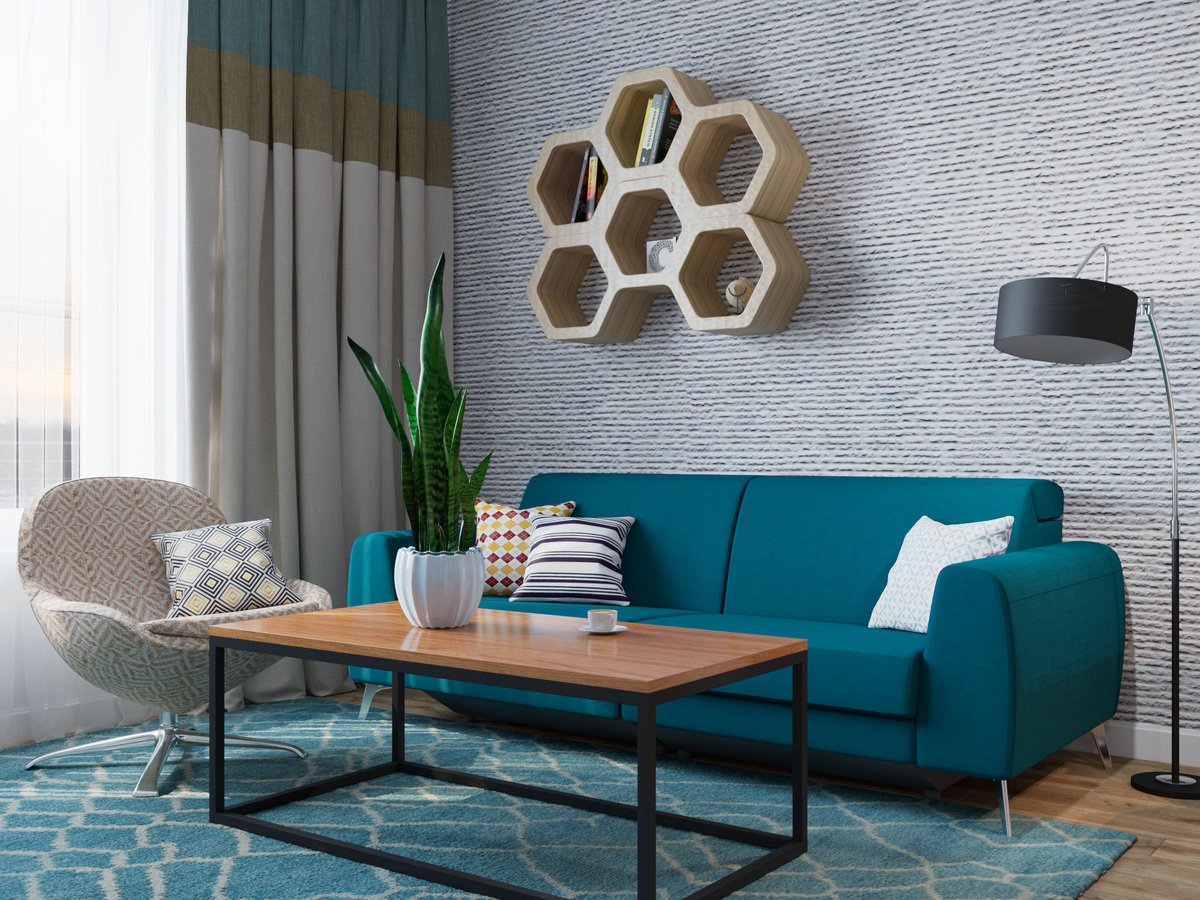 Визуализация кухни-гостиной, дизайн Ирина Кривцова.