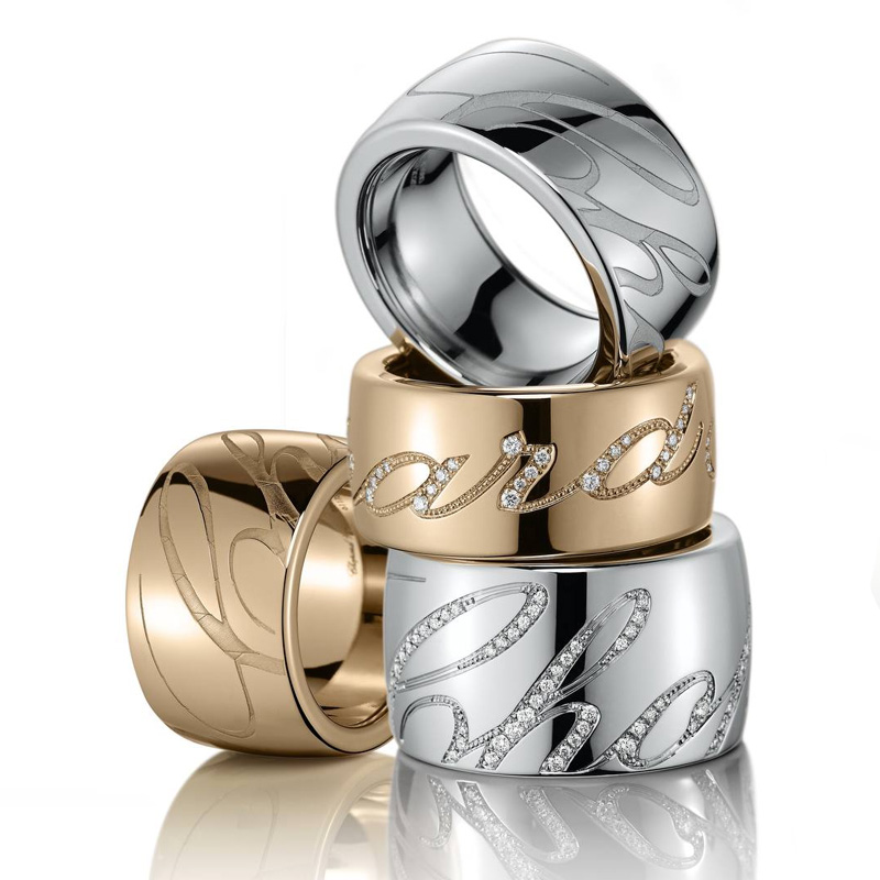 Кольца Chopard Chopardissimo из белого и розового золота с бриллиантами