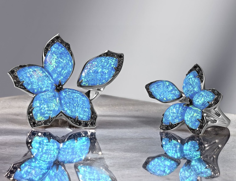 Кольца Stephen Webster Love Me Love Me Not из белого золота с опалами, кварцем и бриллиантами