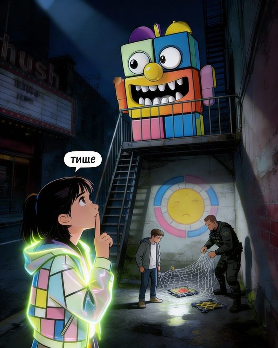 Алиса прикрывает Кубиклёпа.