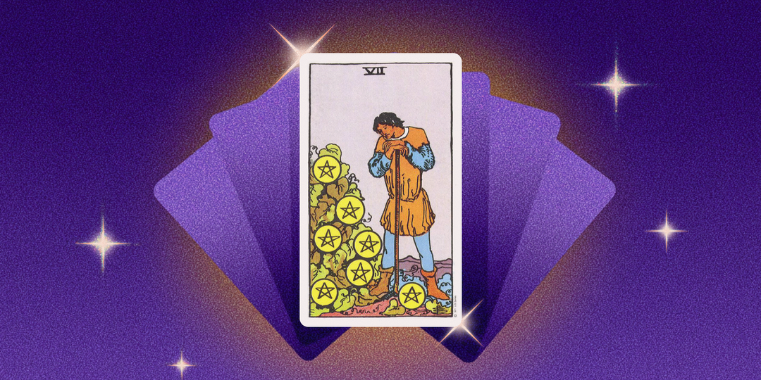 Семёрка Пентаклей в прямом положении