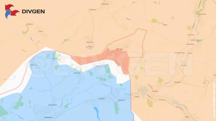 Карта СВО на 21 января 2026 года. Армия России контролирует Дегтярное в Харьковской области. Фото © Telegram / DIVGEN 🚩 Карта СВО