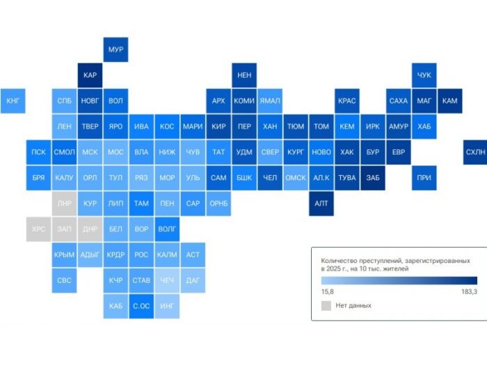 Новосибирская область оказалась на 48 месте в стране по уровню преступности