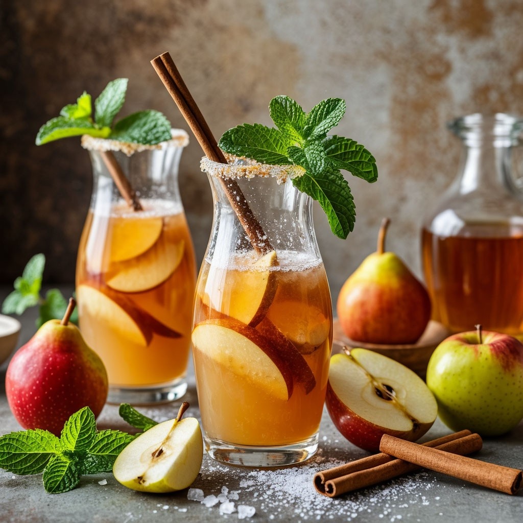 Компот из яблок и груш с корицей.